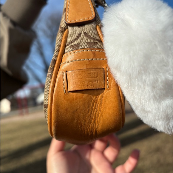 Coach Brown and Tan Handbag with White Accents - Picture 4 of 10